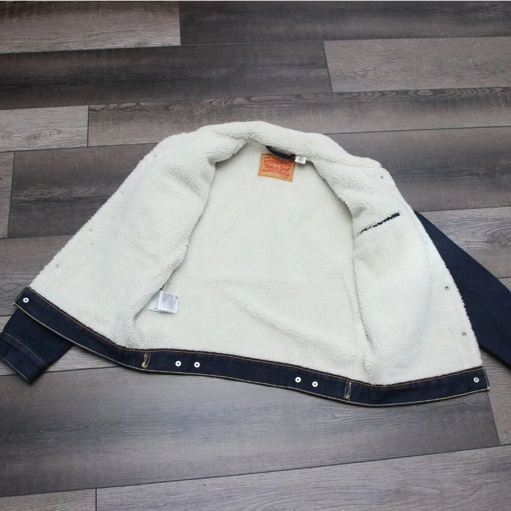 🧥 Levi’s Men’s Sherpa Trucker Jacket 👖 PC9-16365-0075 | Denim Lined Size Small - Picture 4 of 15